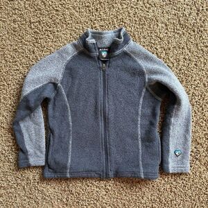 KUHL Alpaca‎ Fleece Small Unisex Youth Zip Sweater gray blue
